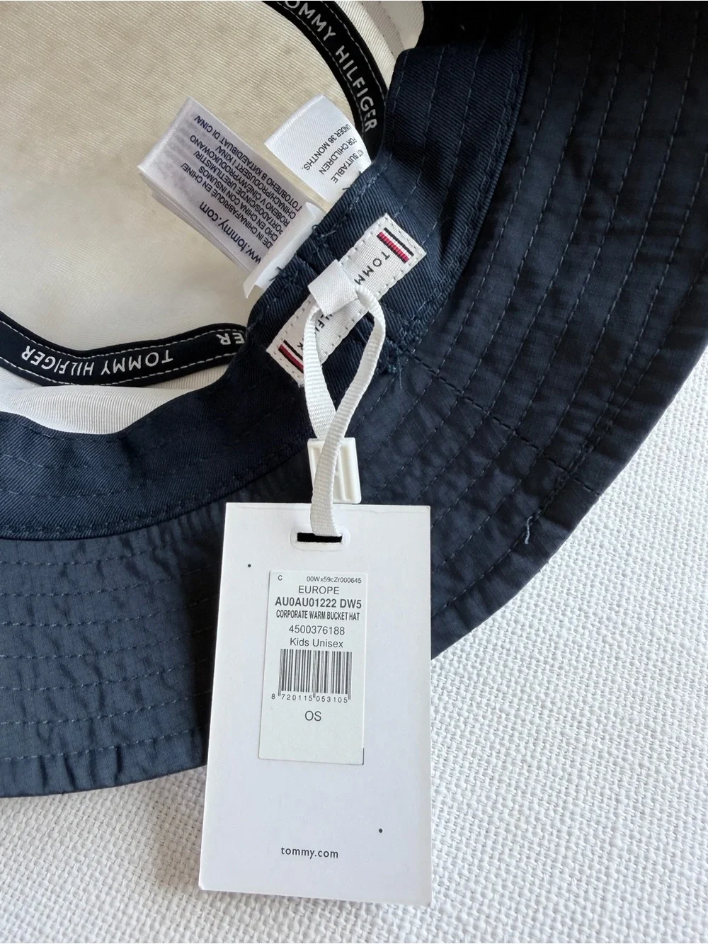 Tommy Hilfiger Kids Navy & Cream Sherpa Bucket Hat with Pocket